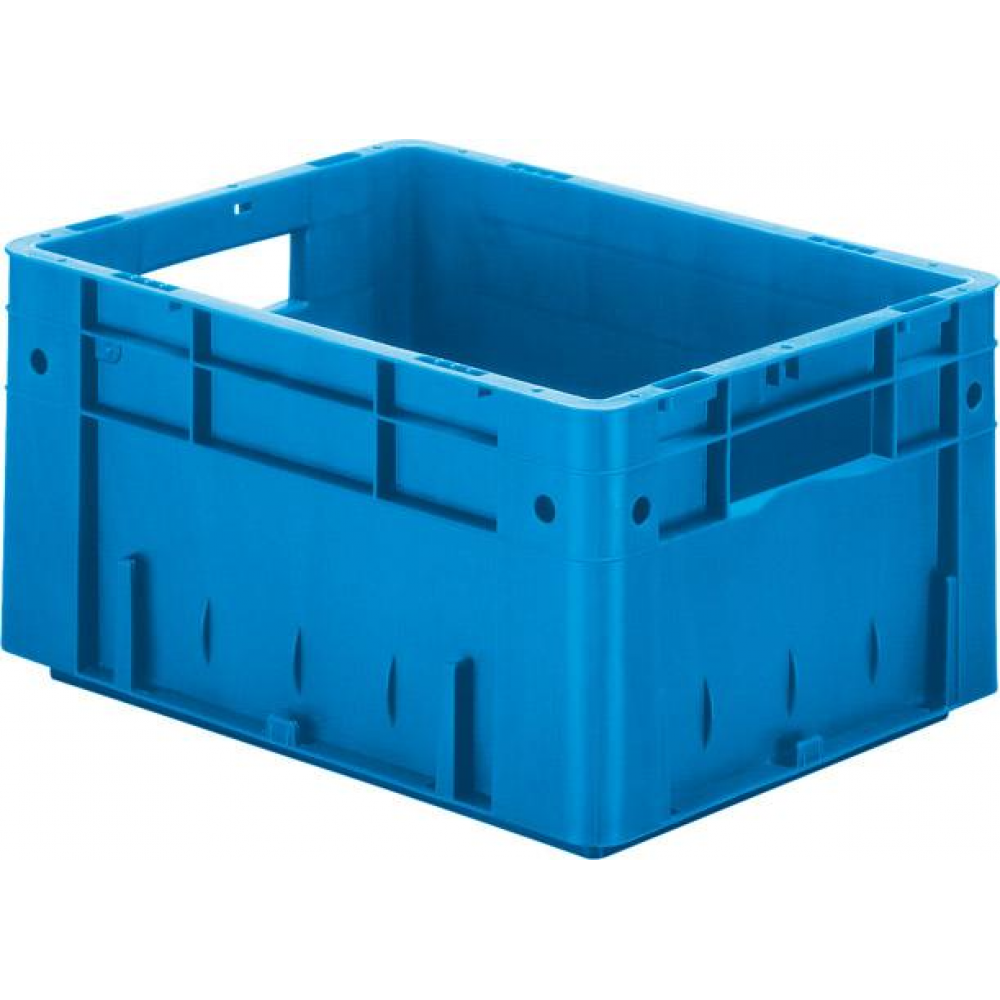 Transportkasten VTK 400/210-0 Transport-Stapelkasten B400x T300x H210 mm blau Auflast 600kg mit Griffloch