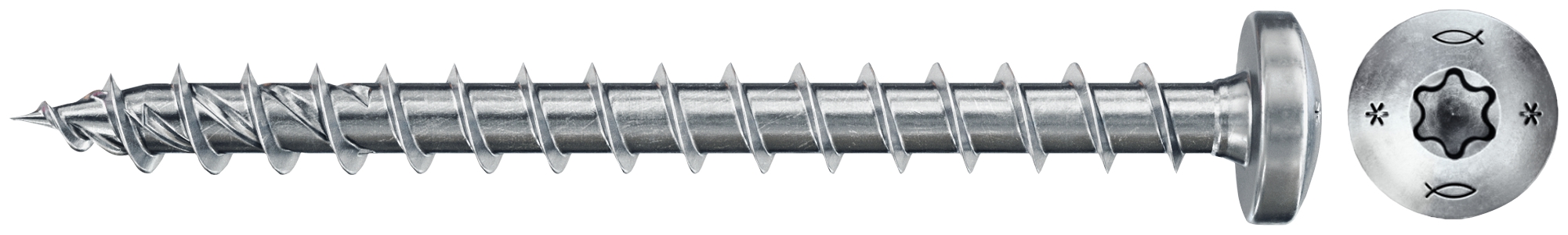 Fischer FPF II PTF 3,0 x 20 BC 200. Die Spanplattenschraube mit Halbrundkopf, Innenstern-Aufnahme und Vollgewinde.