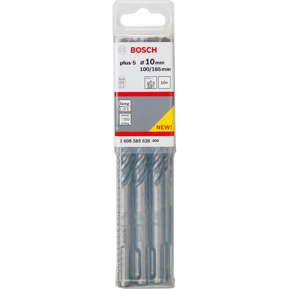 SDS-plus-Hammerbohrer plus-5, 10er-Großpack Hammerbohrer 10x100x165mm Bosch VE  10 Stück SDS