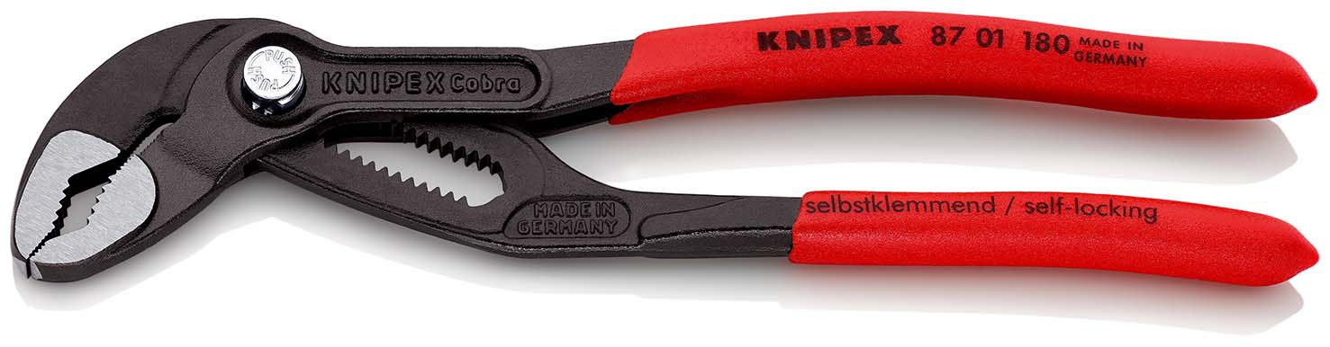 Wasserpumpenzange Cobra 8701180 mitKunststoff-Griffen 180mmKNIPEX