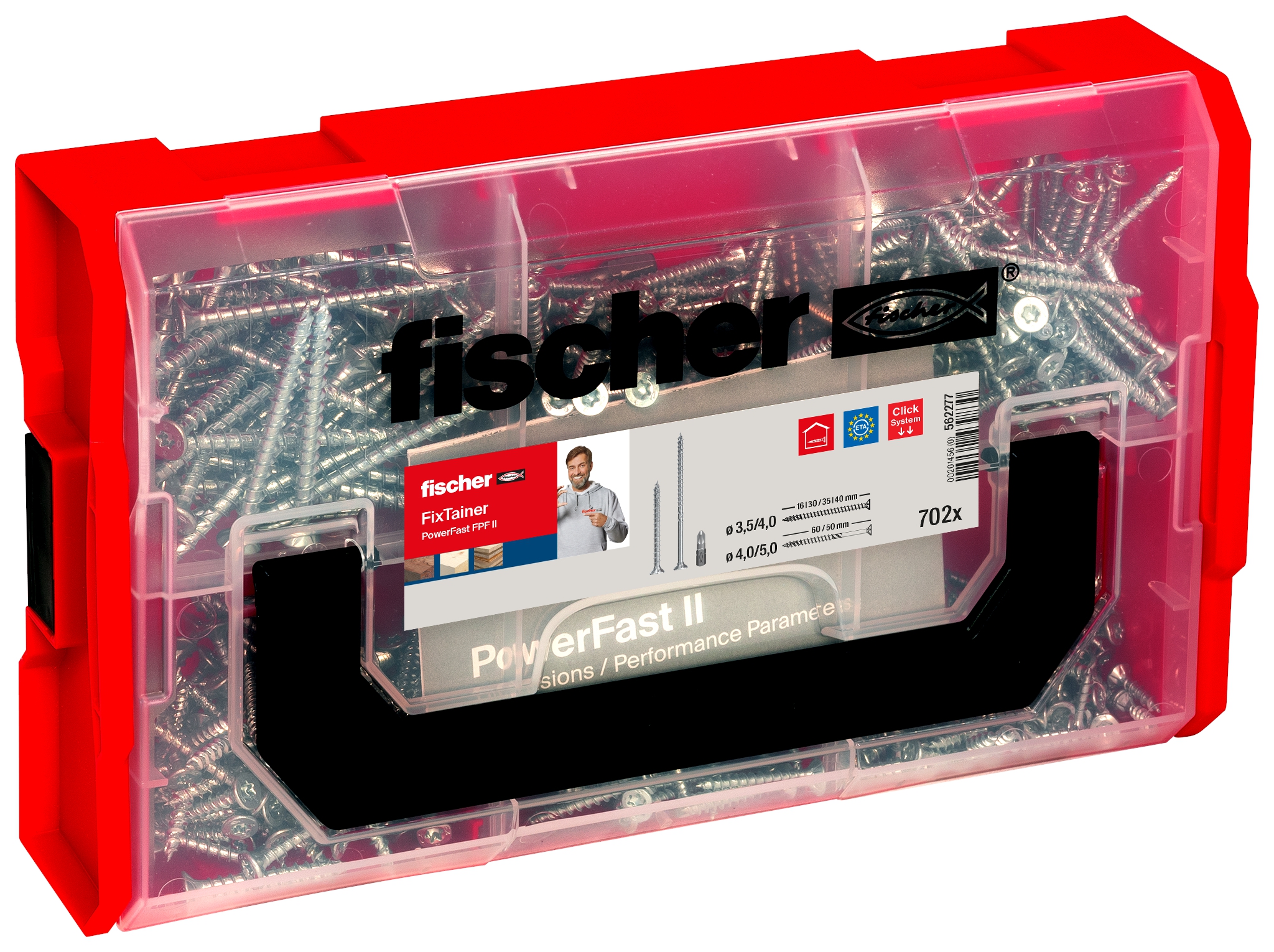 Fischer FixTainer PowerFast II PZ. Die Spanplattenschraube mit Senkkopf, Antrieb Kreuzschlitz PZ