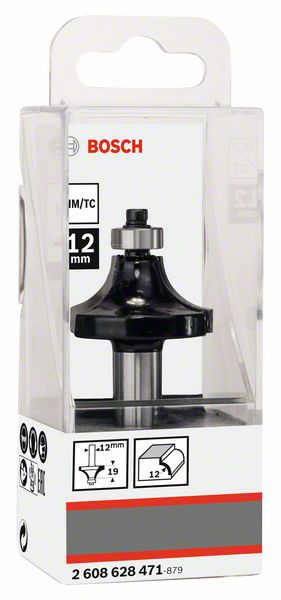 Bosch Abrundfräser, 12 mm, R1 12 mm, L 19 mm, G 70 mm