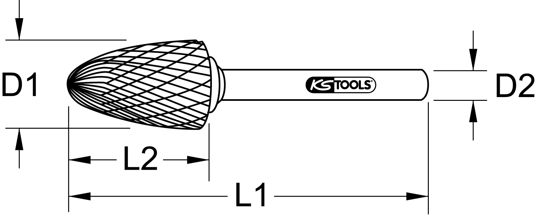 KSTOOLS Frässtift Rund-Kegelform kurz