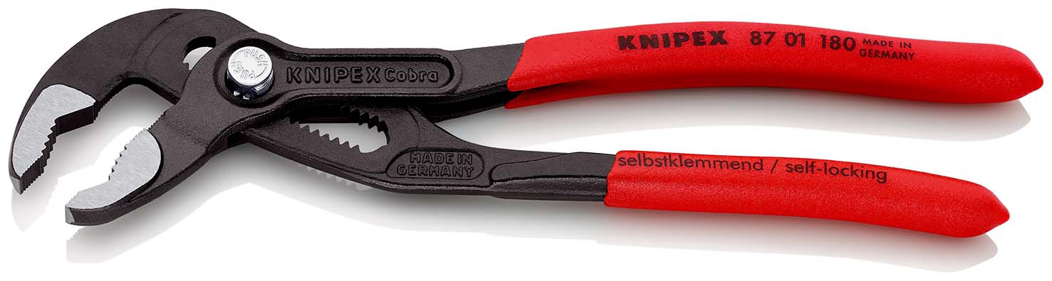 Wasserpumpenzange Cobra 8701180 mitKunststoff-Griffen 180mmKNIPEX
