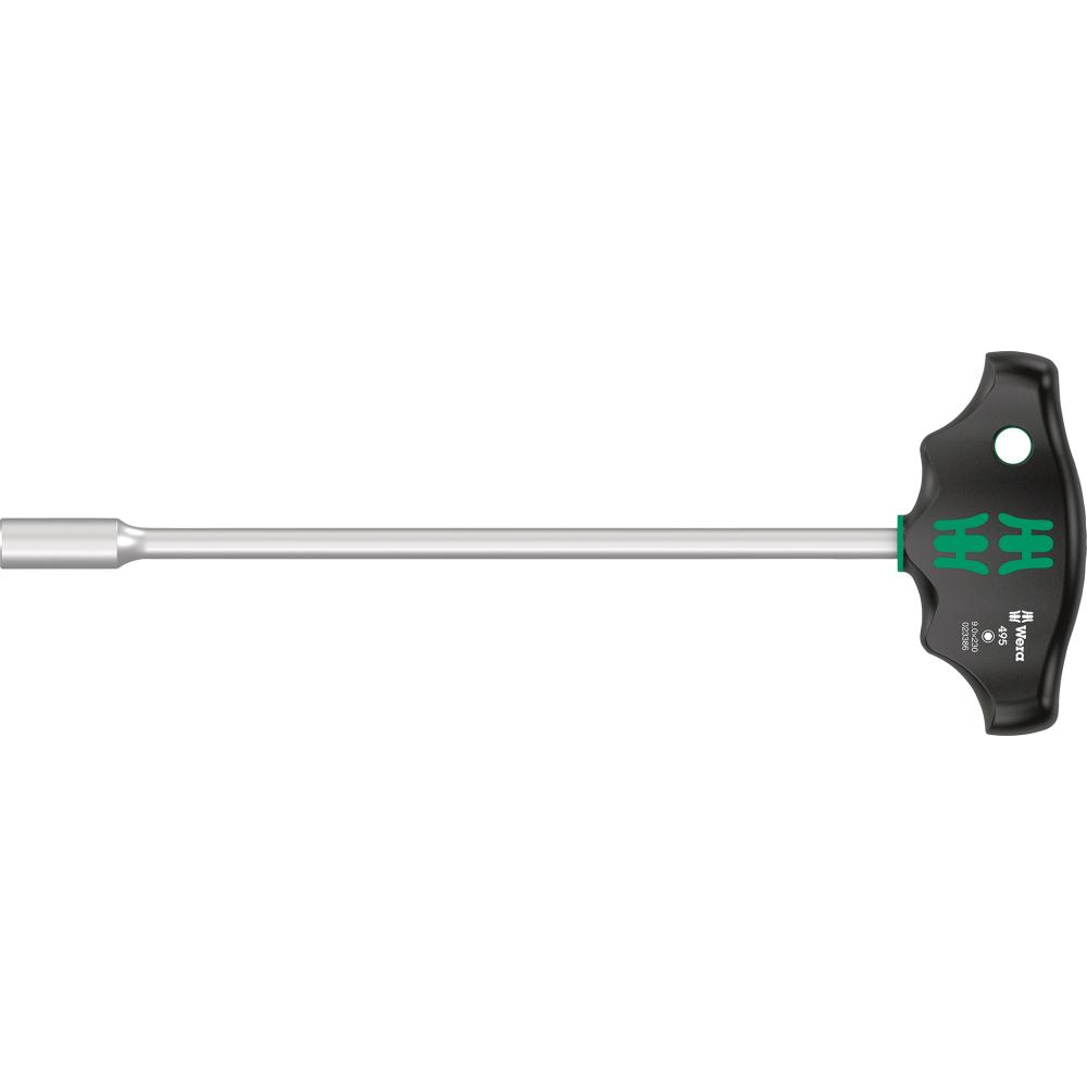 Steckschlüssel-Schraubendreher für 6-kant-Schrauben, mit Quergriff, Nr. 495 T-Griff-Steckschlüssel 9x230mm Wera