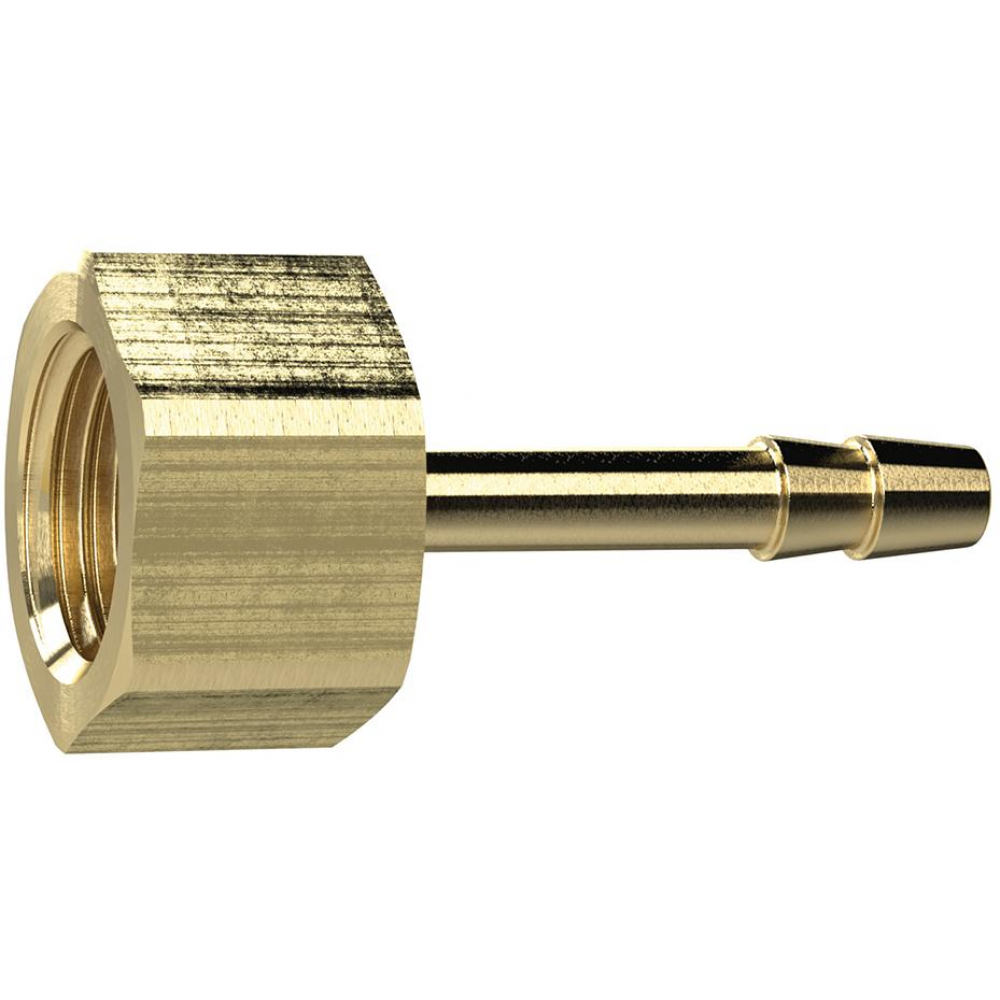 Aufschraubschlauchtülle, zylindrisch Messing IG, G1/2 LW", 8 SW 24mm RIEGLER