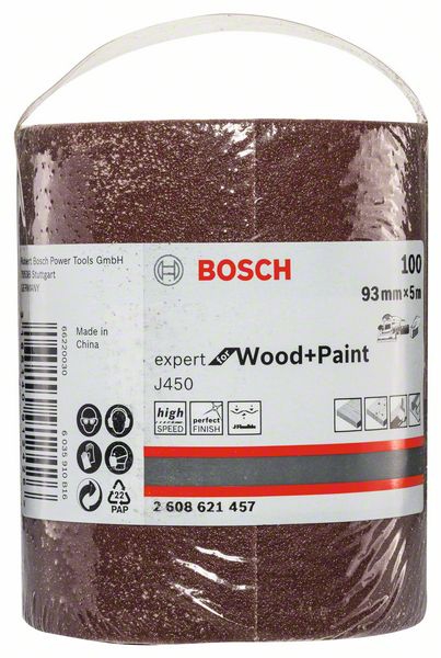 Bosch J450 Expert for Wood and Paint, 93 mm x 5 m, G100. Für Handschleifen