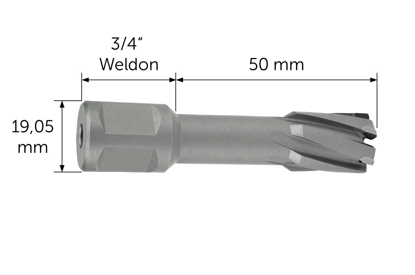 FEIN HM Ultra 50 Kernbohrer mit 3/4 in Weldon-Aufnahme, Bohr-Ø 21 mm, Schnitttiefe 50 63127285010
