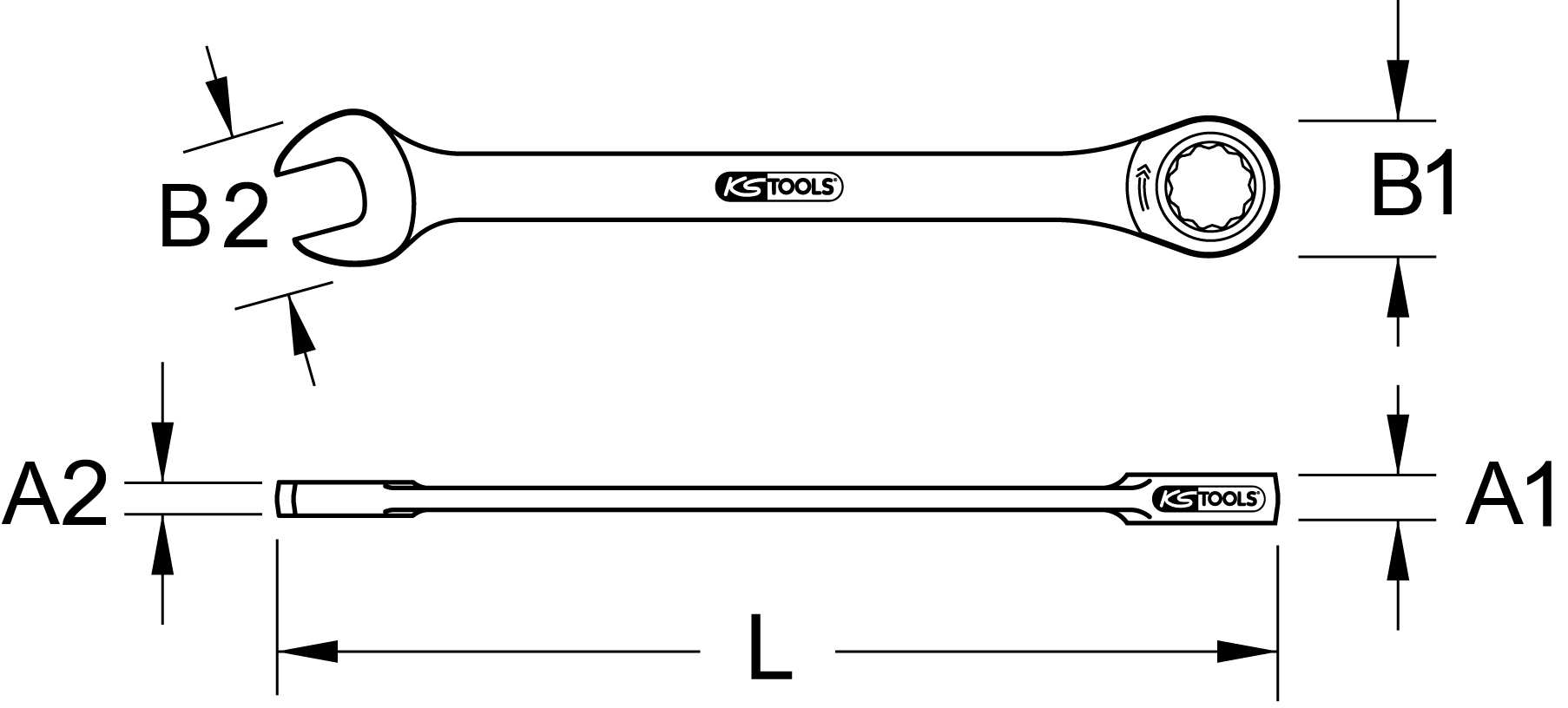 Ratschenschlüssel 10mm gerade KS TOOLS