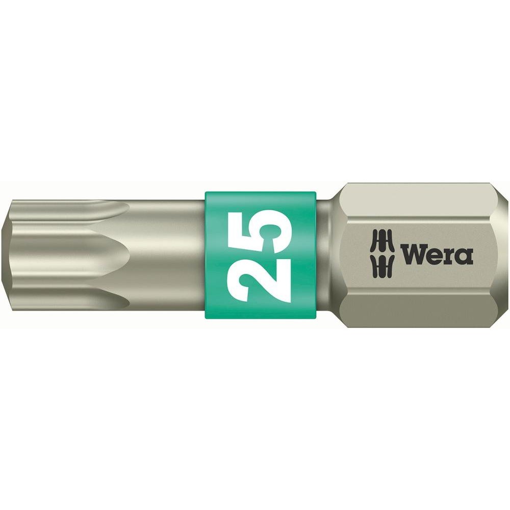 Bit 1/4" für TORX-Schrauben, Edelstahl, Nr. 3867/1 TS rostfrei DIN 3126 C6,3 T25x25mm Wera