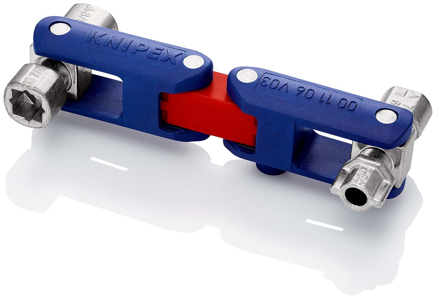 KNIPEX 00 11 06 V03 Schaltschrankschlüssel „DoubleJoint“  62 mm (SB-Karte/Blister)