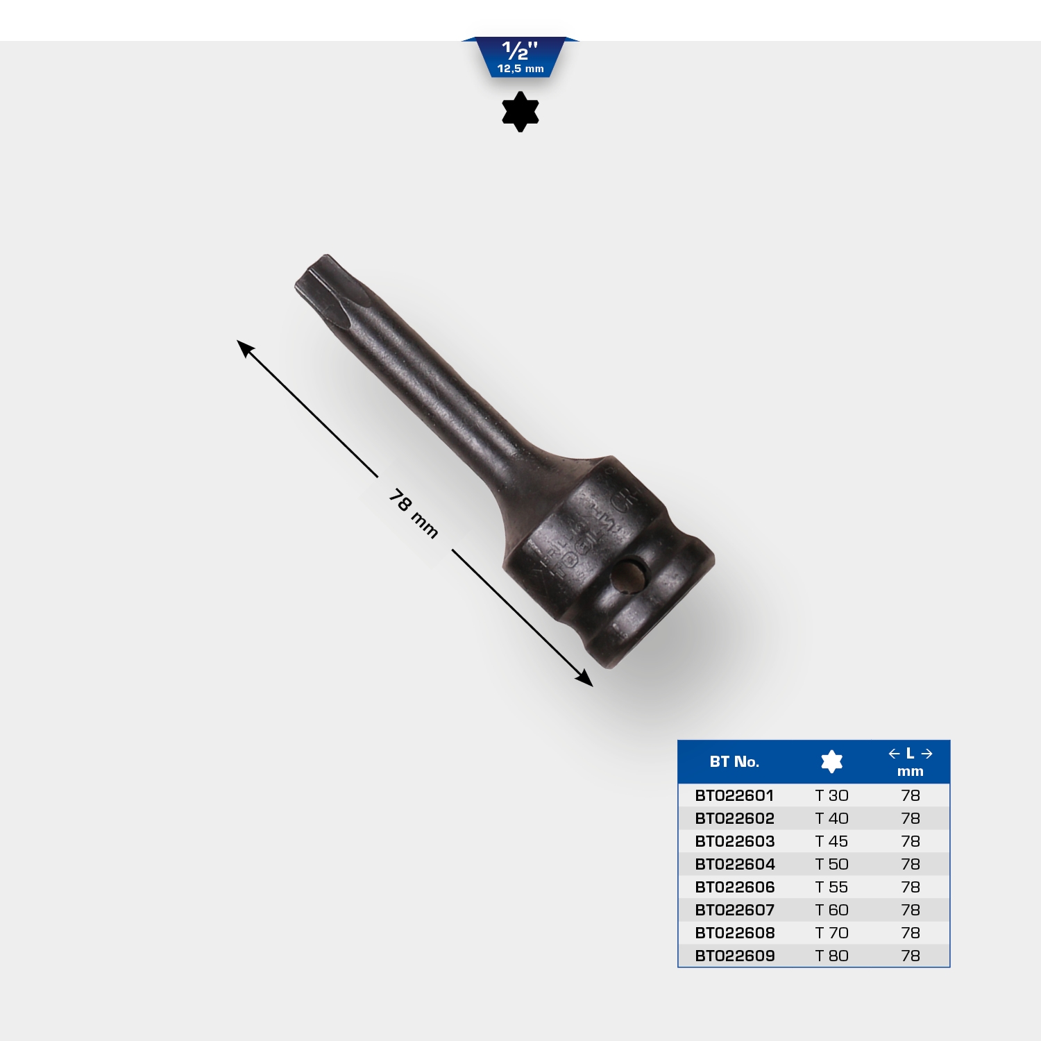 Brilliant Tools  1/2" Kraft Bit-Stecknuss Torx T70