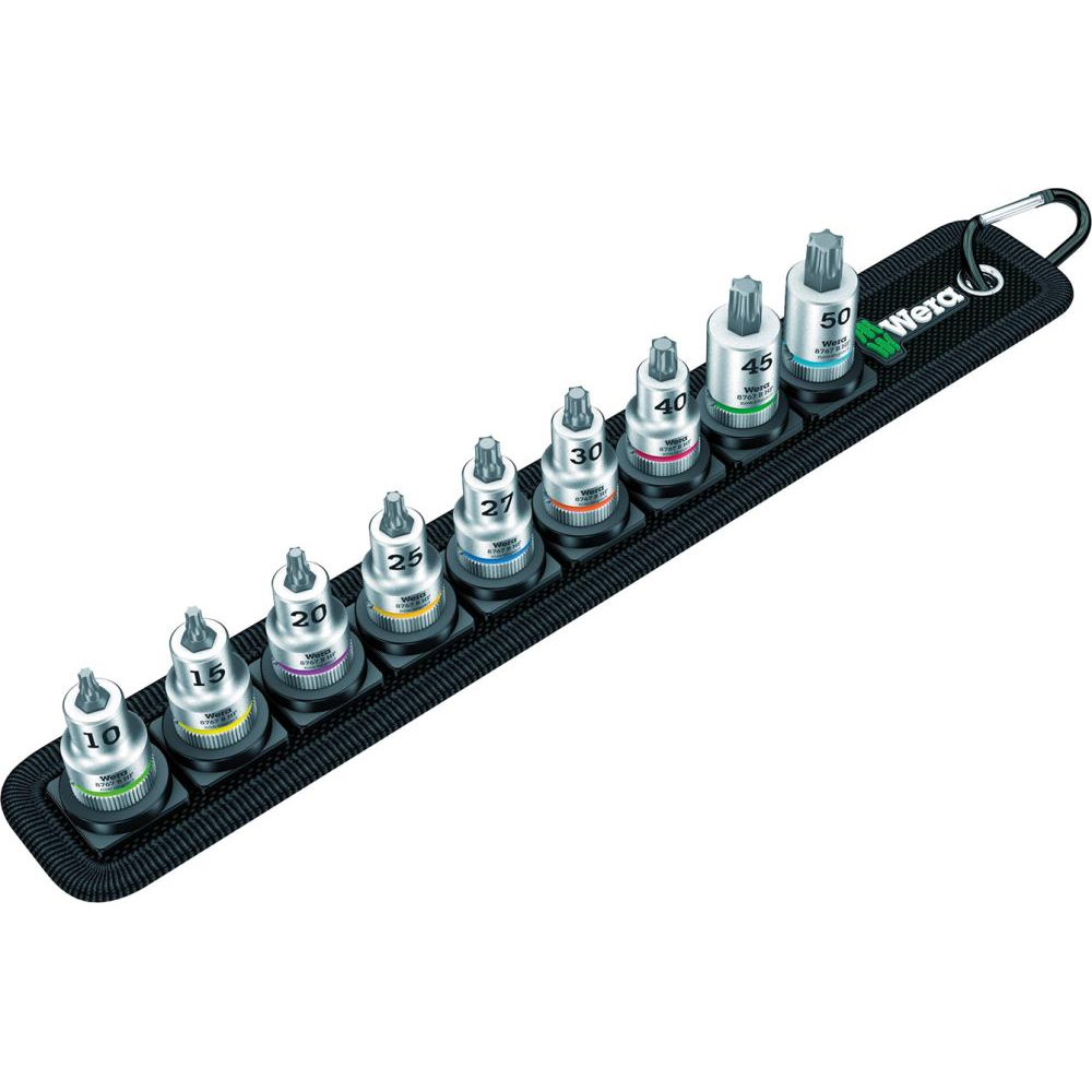 Schraubendreher-Einsatz-Garnitur 3/8", Zyklop, für TORX-Schrauben, Nr. Belt B 3 HF Schraubendrehereinsatz Satz mit Haltefunktion T10-50 9-teilig