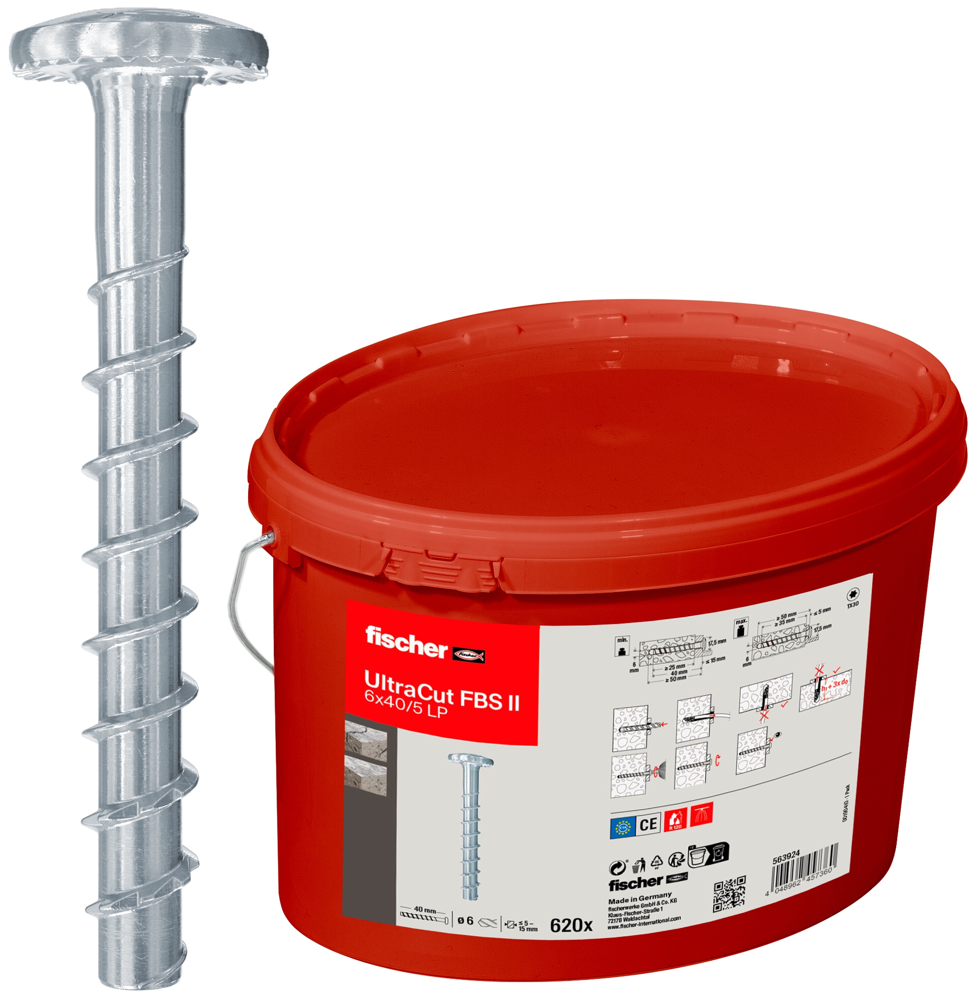 Fischer UltraCut FBS II 6x40/5 LP (620). Die leistungsstarke Betonschraube für höchsten Montagekomfort.