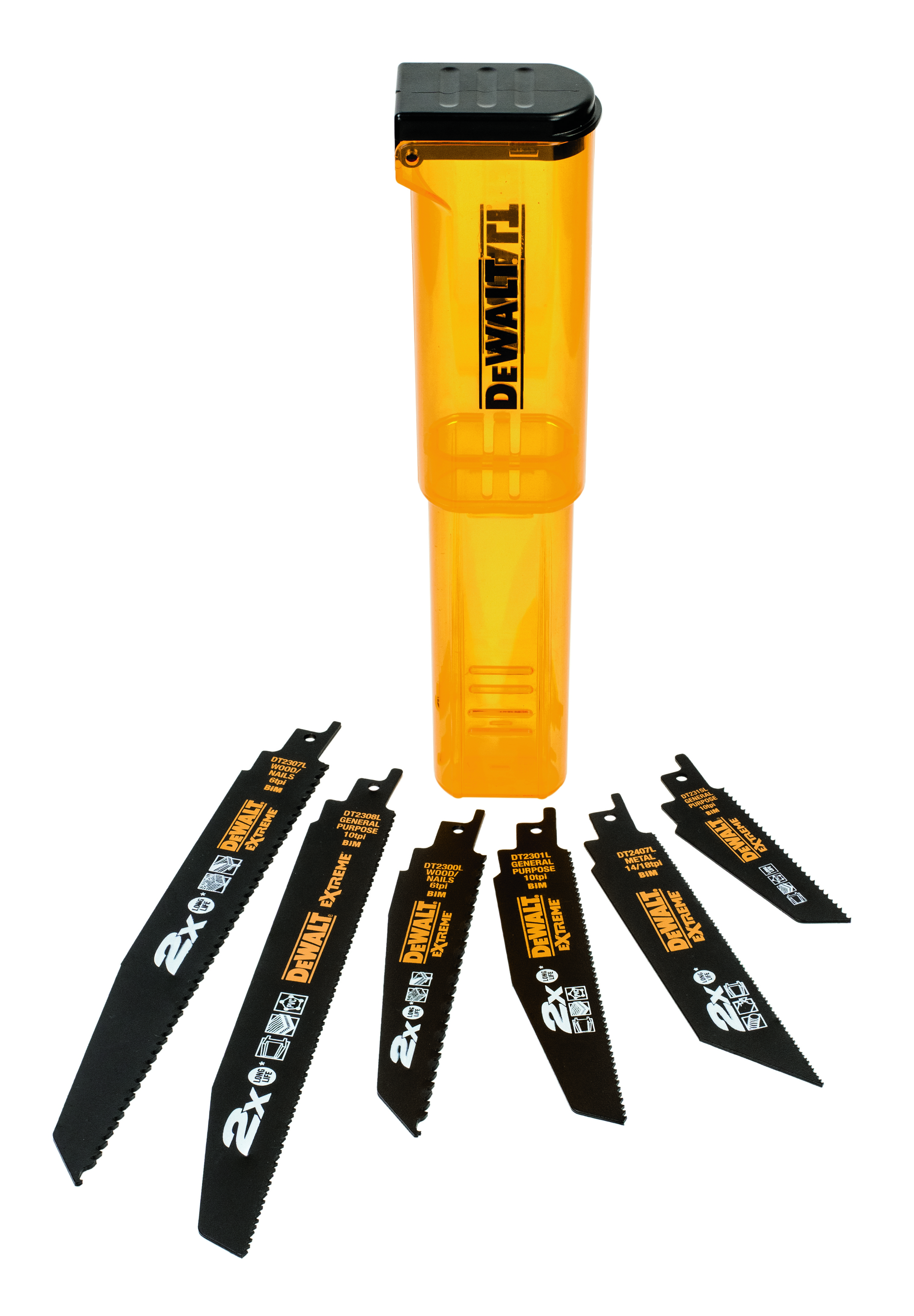 Dewalt DT2440L-QZ,  Saebelsaegeblatt-Set 6-tlg, EXTREME Bi-Metall Säbelsägeblätter-Set (6-tlg.)