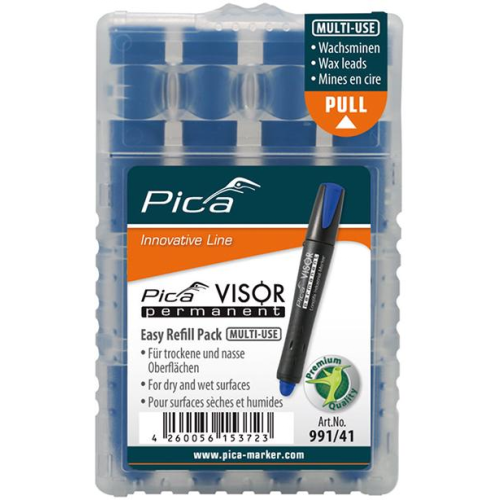 Minen-Set für Permanentmarker VISOR Industrial blau Pica