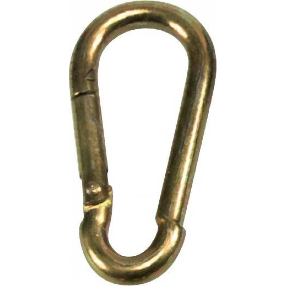 Feuerwehr-Karabinerhaken 60x6mm DIN 5299 Form C verzinkt gelb