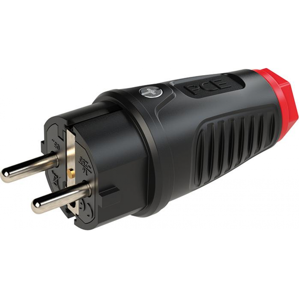 Schutzkontakt-Stecker, Gummi / Vollgummi Schutzkontaktstecker IP54 Erdungss+16A. 250V AC 3p 2P (E+)