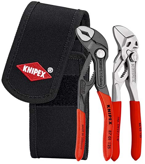 KNIPEX 00 20 72 V04 Mini-Zangenset in Werkzeuggürteltasche  (SB-Karte/Blister)