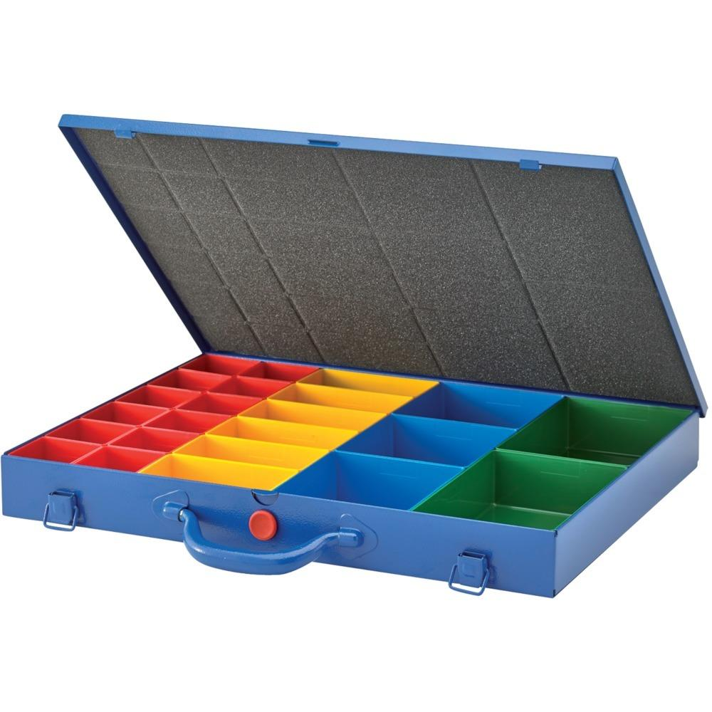 Sortimentskasten, Höhe 50/95 mm Metall-Sortimentskasten B330x T440x H50 mit 23 Boxen