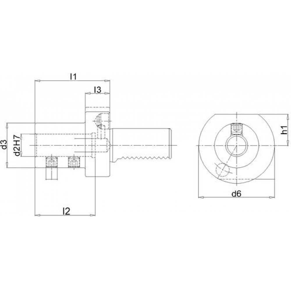 VDI-Werkzeughalter, Form E1 Halter VDI für Wechselplattenbohrer WN 40x10mm FORTIS