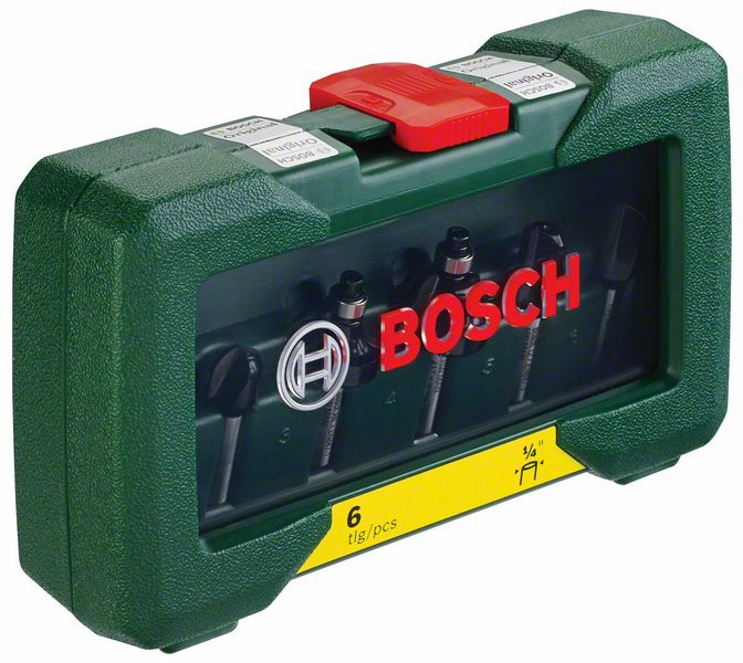 Bosch HM-Fräser-Set mit 1/4-Zoll Schaft, 6-teilig