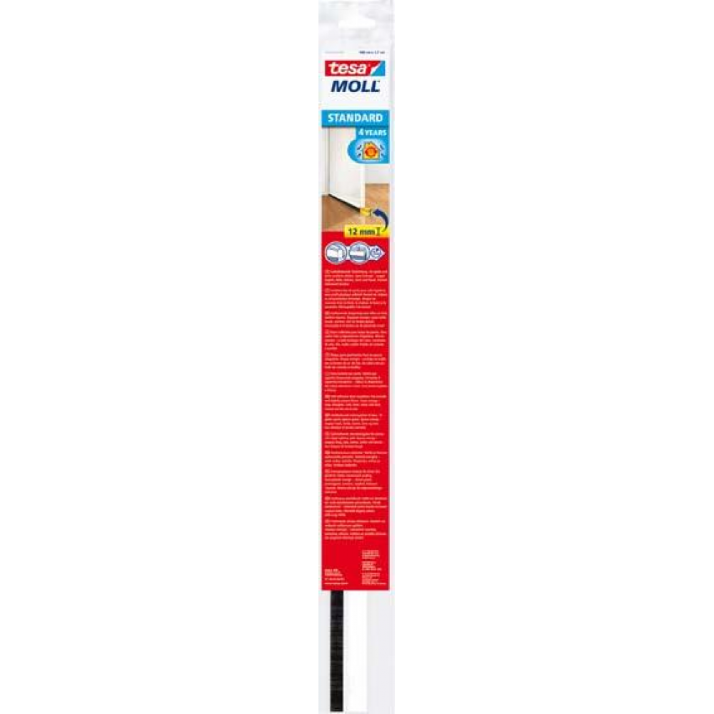 tesamoll Türdichtschiene, standard 5433 Tür-Dichtung weiß bis 12mm Spalte tesa
