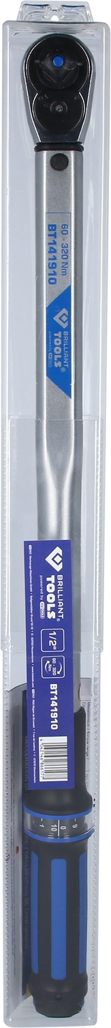 Brilliant Tools  1/2" Drehmomentschlüssel mit Umschalt-Ratschenkopf, 60 - 320 Nm