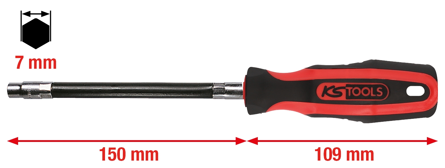 KSTOOLS ERGOTORQUE Stecknuss-Schraubendreher, 7mm