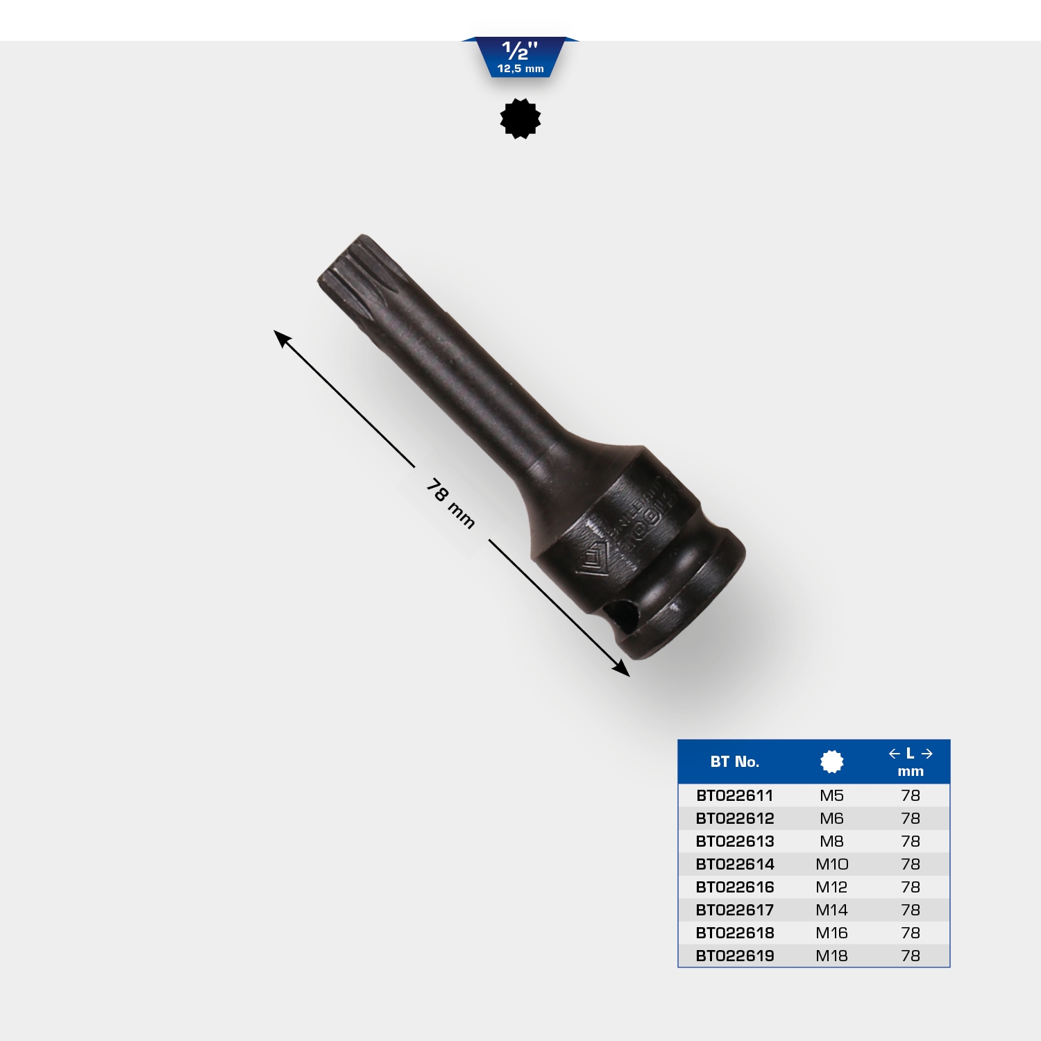 Brilliant Tools  1/2" Kraft-Bit-Stecknuss XZN M14