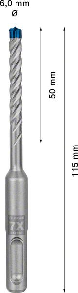 Hammerbohrer EXPERT 6x50x115mm BoschVE à 1 StückSDS plus-7X