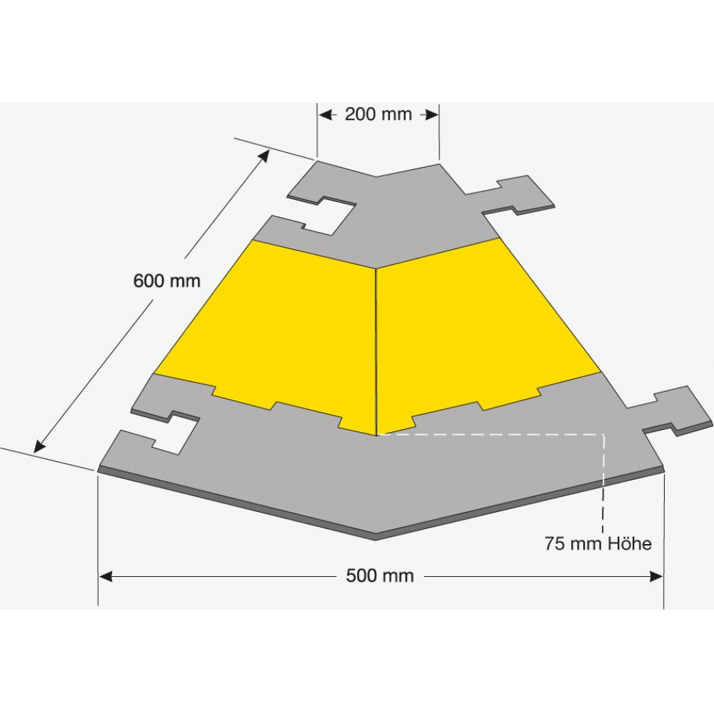 Kabelbrücke Modell MORION, groß Winkelstück RECHTS 45G