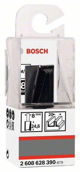 Bosch Nutfräser, 8 mm, D1 20 mm, L 24,6 mm, G 56 mm. Für Handfräsen