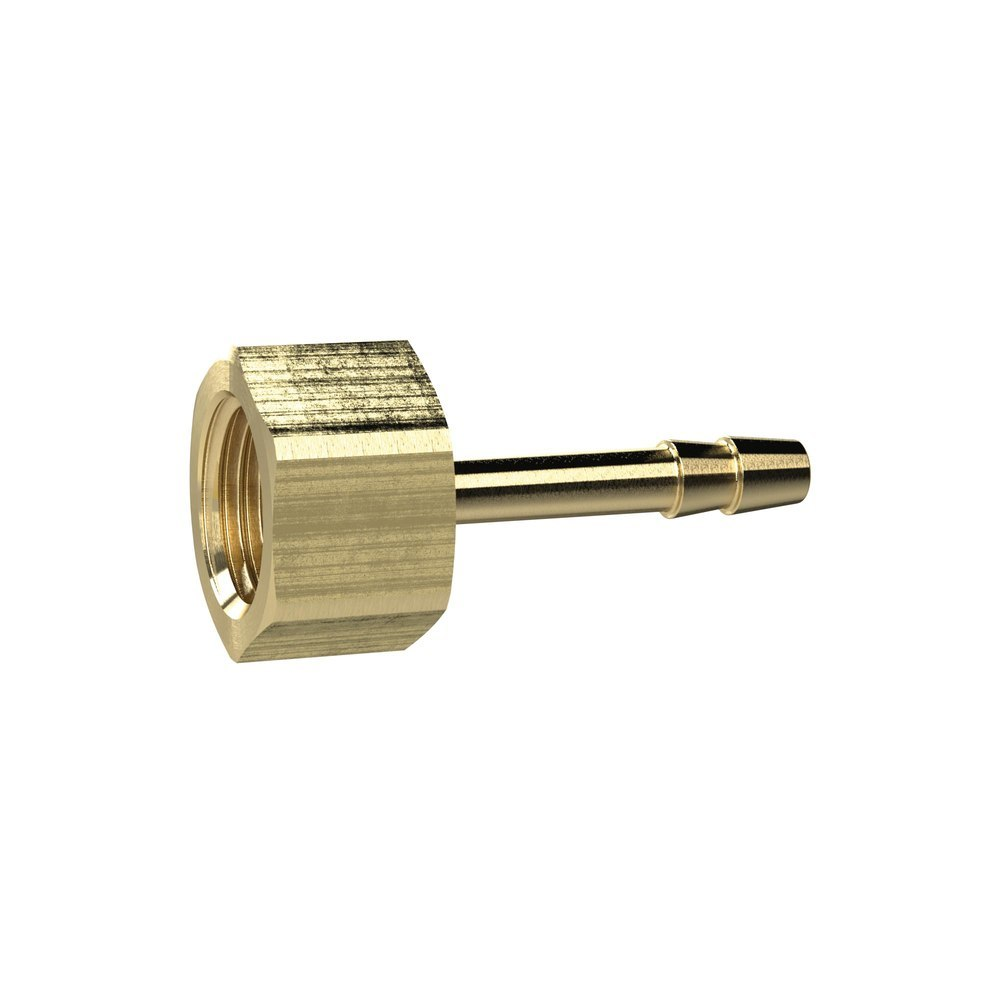 Aufschraubschlauchtülle, zylindrisch Messing IG, G1/4 LW", 13 SW 17mm RIEGLER