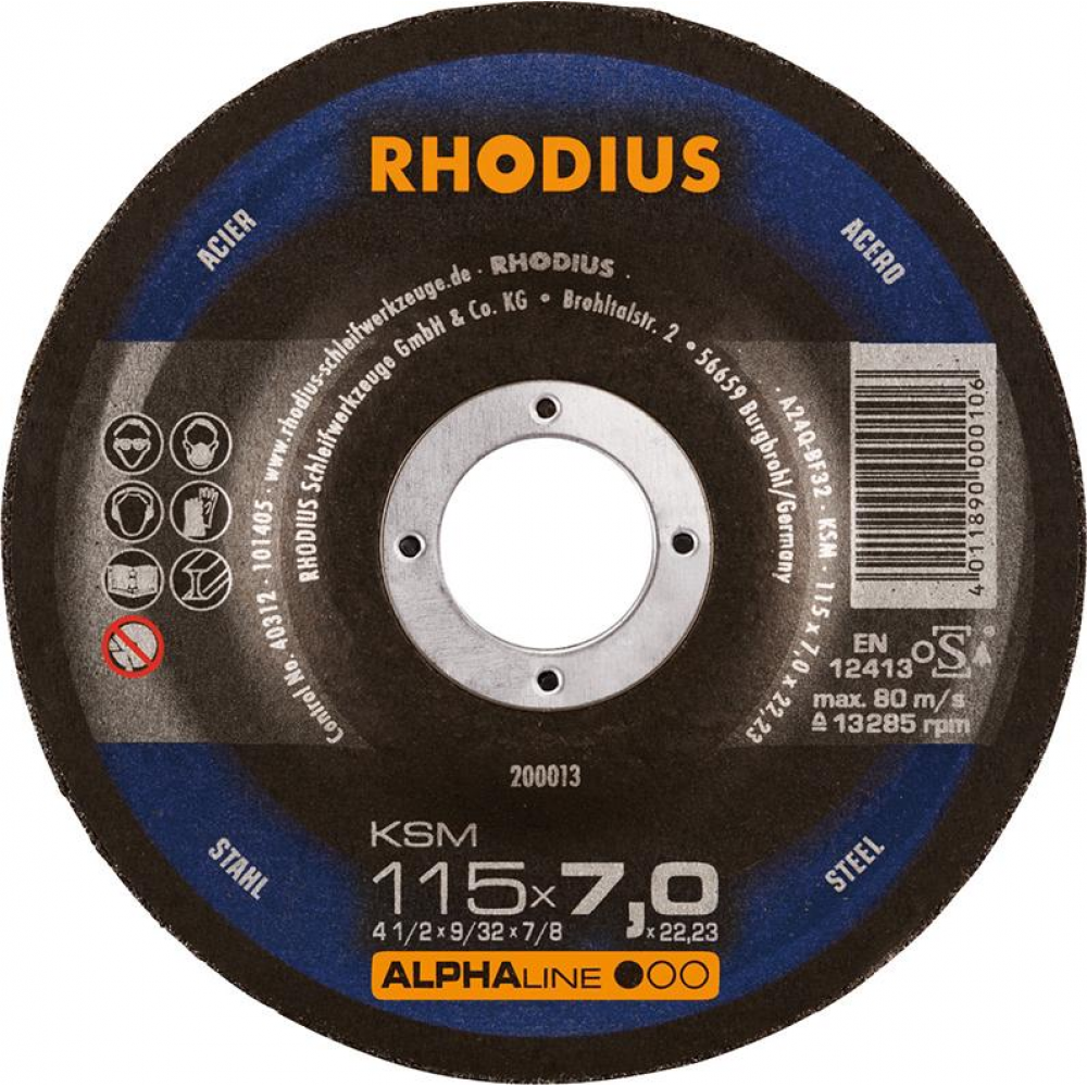 Schruppscheibe KSM für Stahl 115 x 7,0mm Rhodius