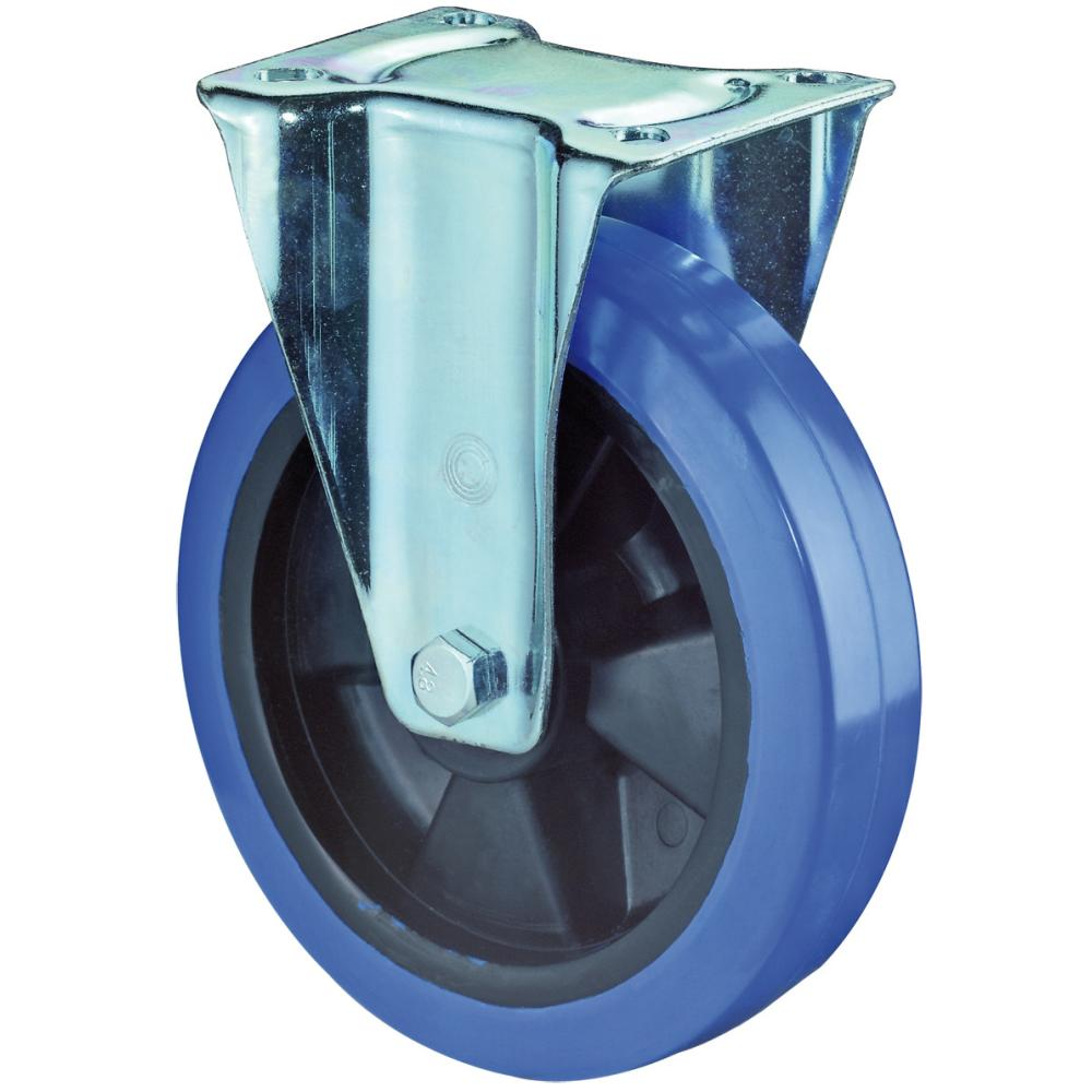 Bockrolle, L410/LS410/LSS410.B61 200/50mm L410 Platte Elastik,blau RL,L410.B61.200 BS ROLLEN