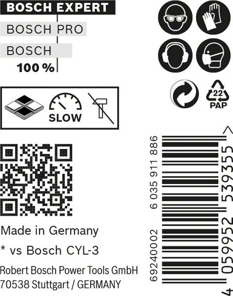 Bosch EXPERT CYL-9 MultiConstruction Bohrer, 7 x 60 x 100 mm, d 7 mm, 10er-Pack