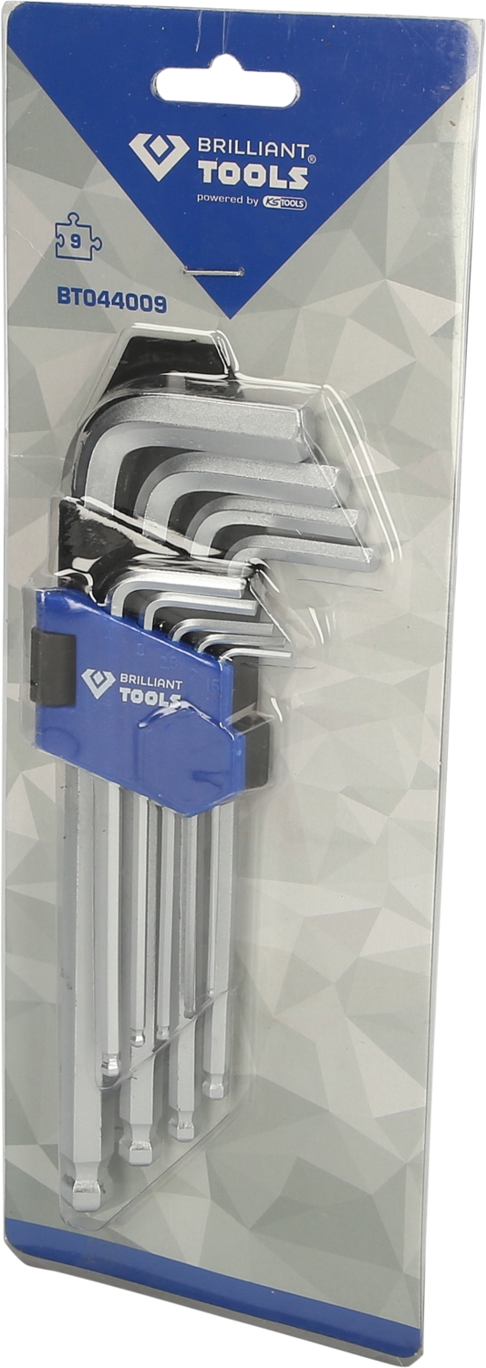 Brilliant Tools  Winkelstiftschlüssel-Satz, 9-tlg, Torx®-Profil, kurz