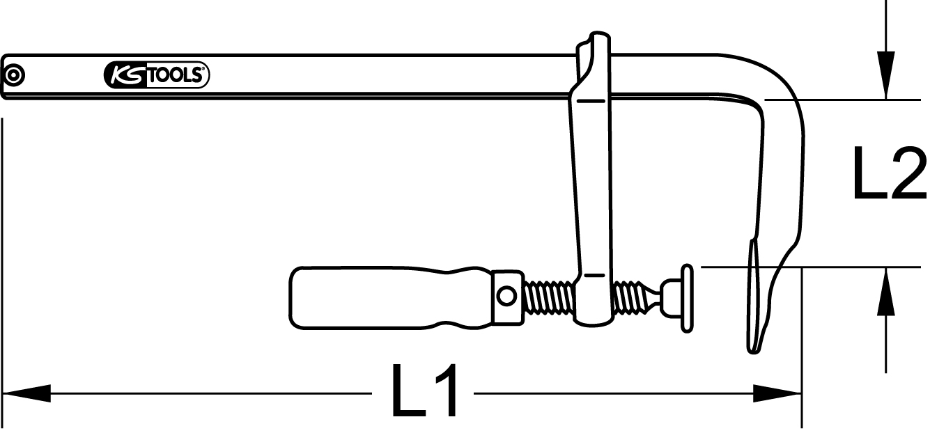 KSTOOLS Ganzstahl-Schraubzwinge, 120x600mm