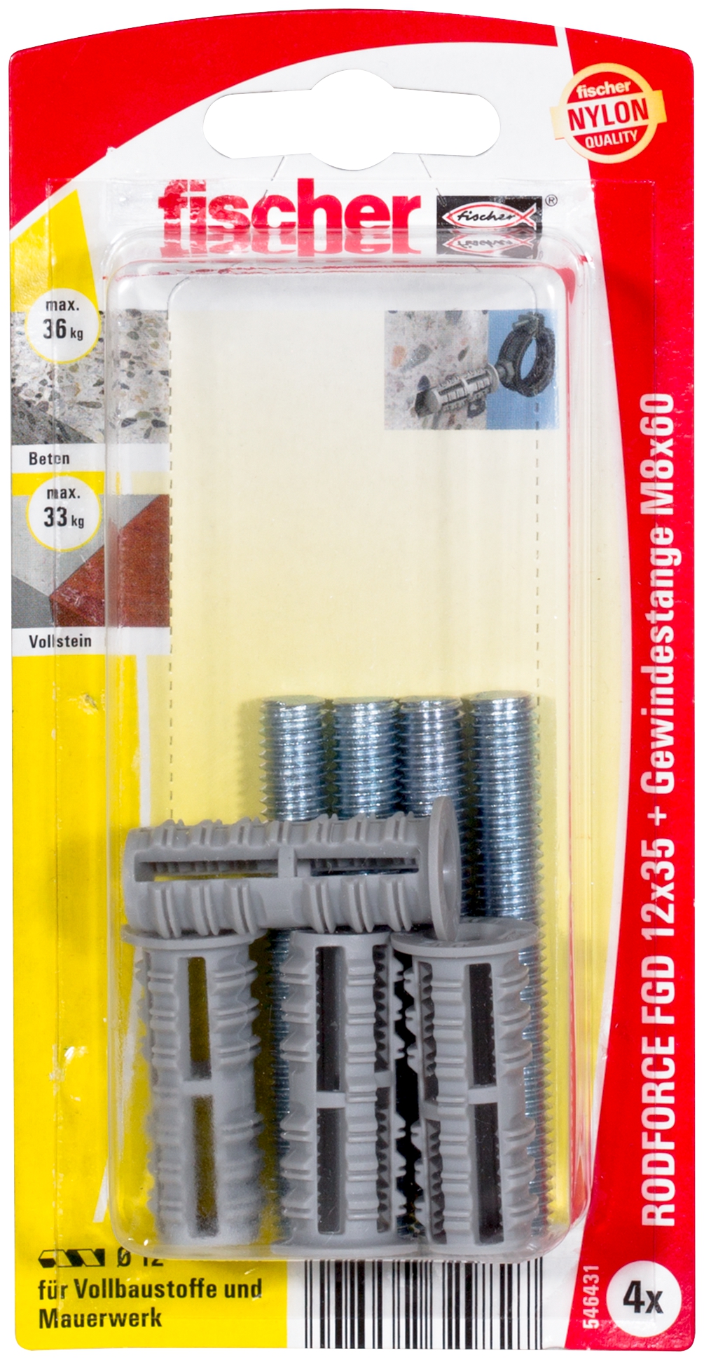 Fischer FGD 12 M8 TR 60 K. Der wirtschaftliche Einschlagdübel - Gewindestangen einfach und schnell befestigen.
