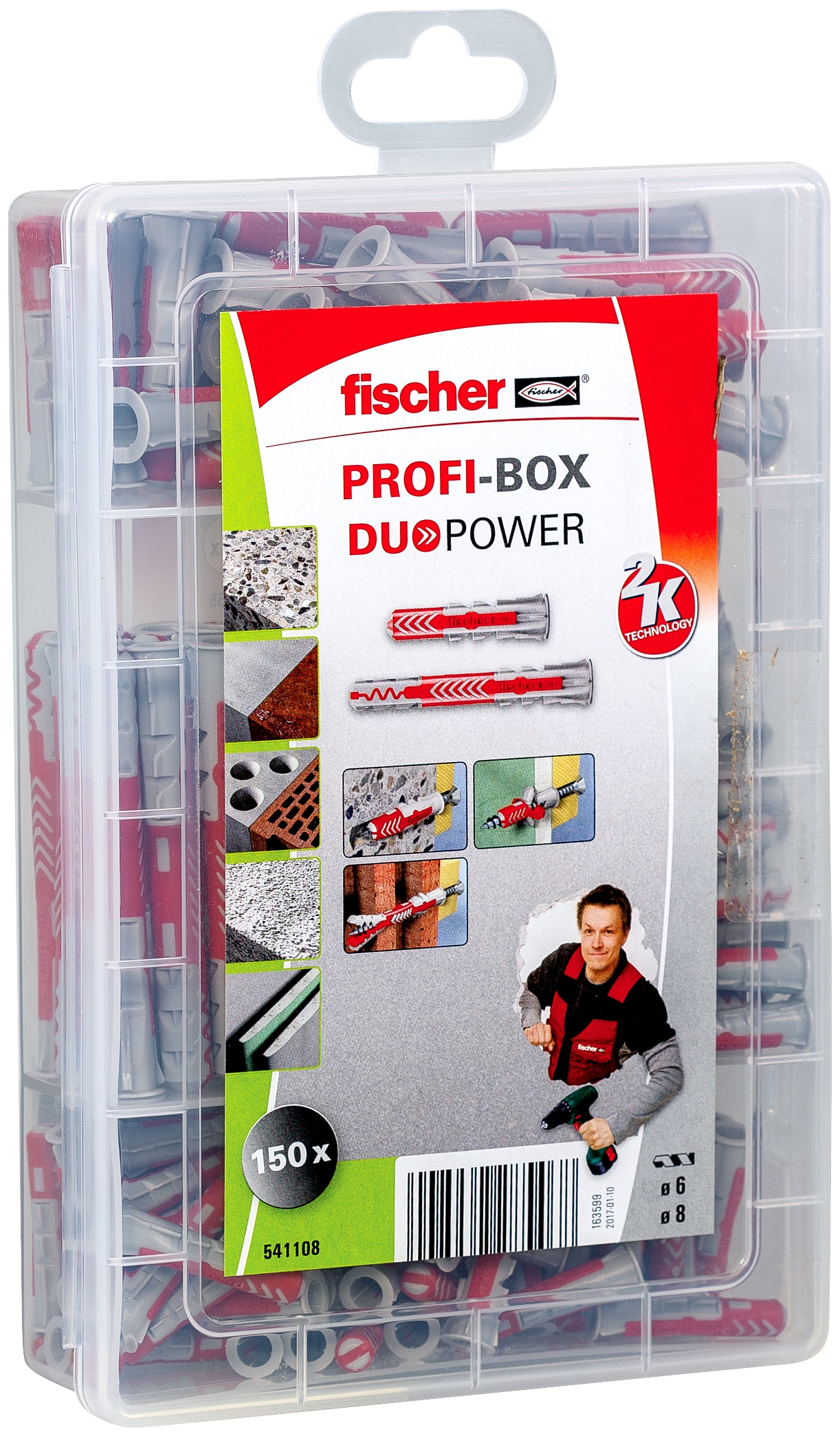 Fischer PROFI-BOX DuoPower short/long (NV). Die praktische PROFI-BOX mit Fischer DuoPower 6 und 8 in Kurz- und Langversion.