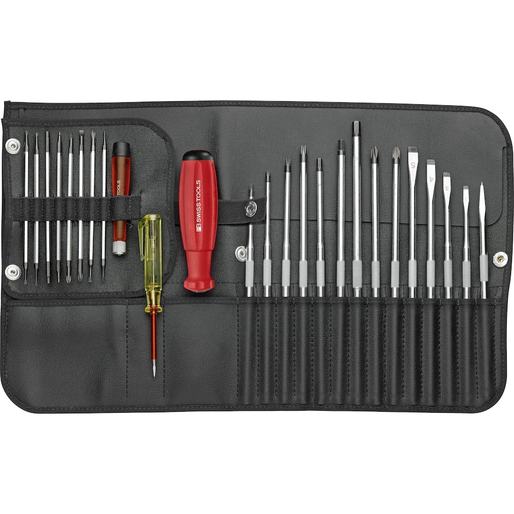 Wechselklingen-Satz, mit 2-Komponentengriff, Nr. PB 8515 25-teilig in Rolltasche Swiss Tools