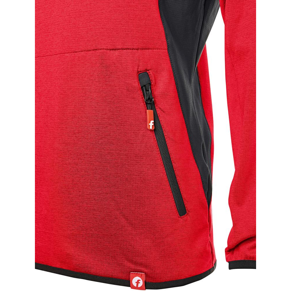 Fleecepullover Gr. XL rot/schwarz meliert Fortis Elements