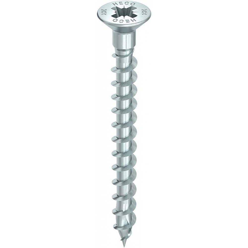 Spanplattenschraube HECO-TOPIX-plus 4,5x70 mm Senkkopf mit Kopflochbohrung 2,4 mm PZD verzinkt blau A3K HECO
