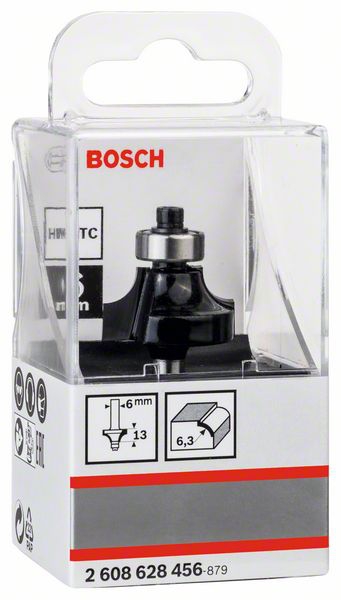 Bosch Abrundfräser, 6 mm, R1 6,3 mm, D 25,4 mm, L 13,1 mm, G 54 mm
