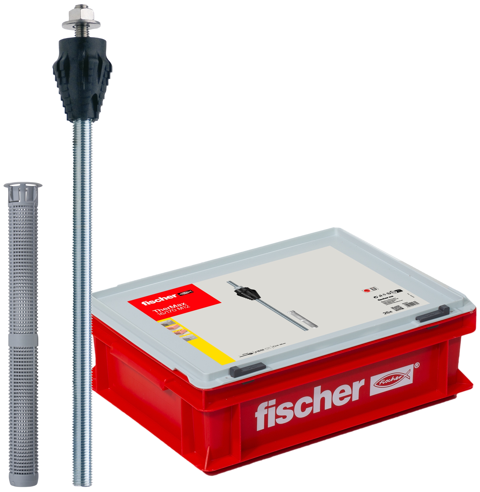 Fischer TherMax 16/170 M12 HWK K (25). Die zugelassene Abstandsmontage mit thermischer Trennung in WDVS.
