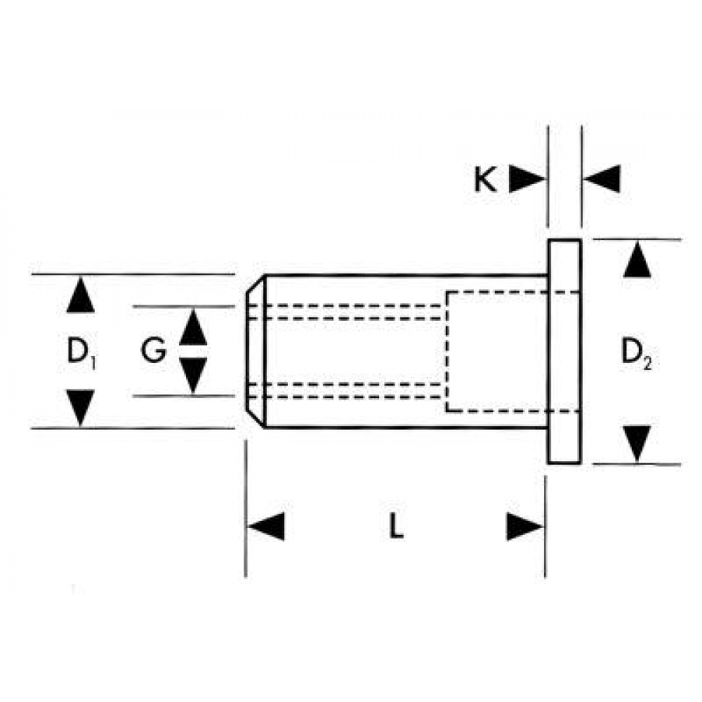 Blindnietmutter M4x10,5mm Standard Flachrundkopf Aluminium FORTIS a 50Stk.