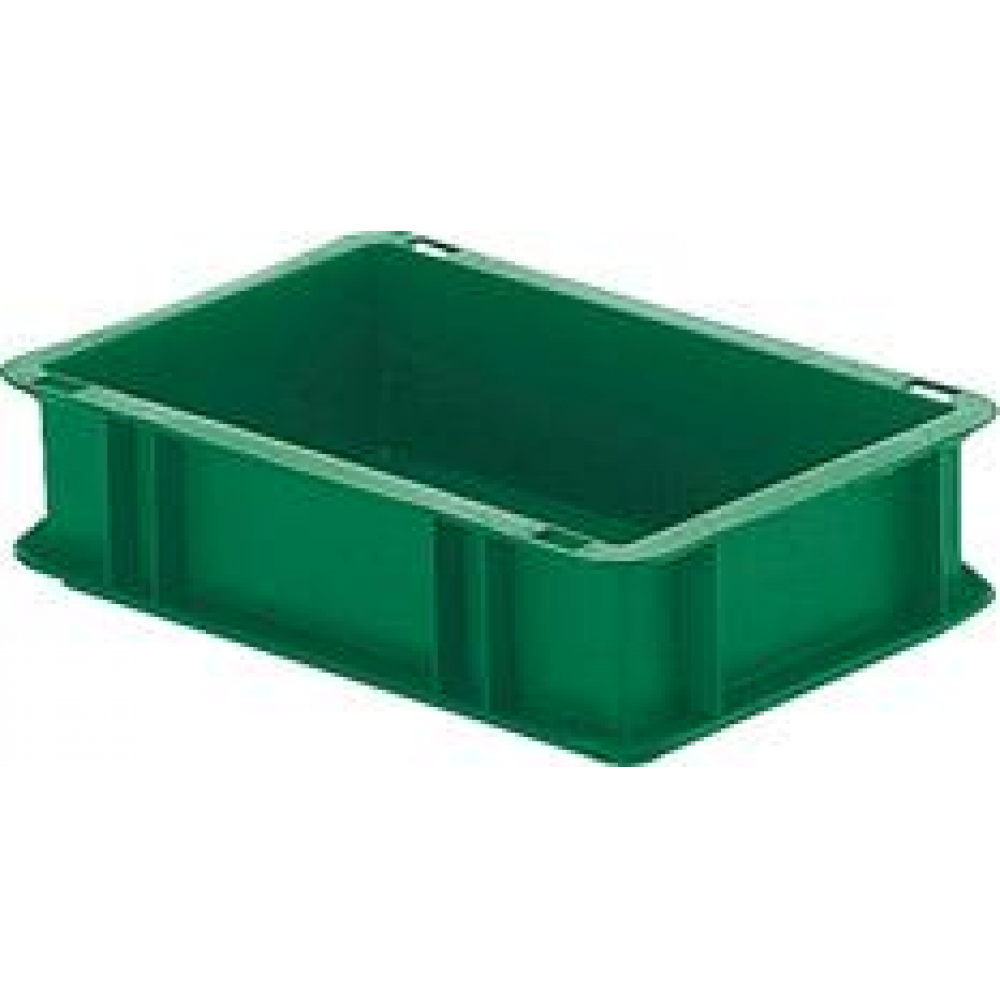 Transportkasten TK 300/75-0, Wände und Boden geschlossen Transport-Stapelkasten B300x T200x H75 mm grün, ohne Griffloch