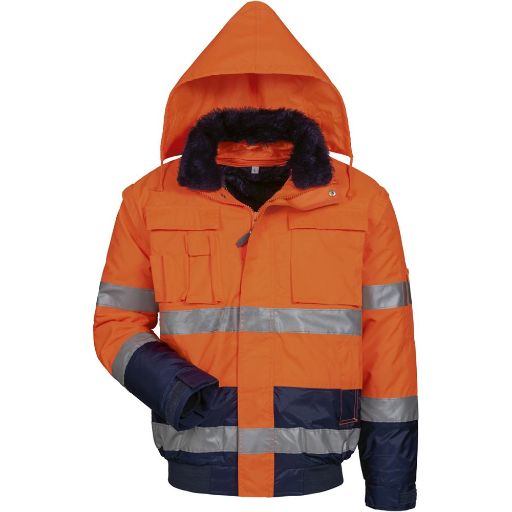 Warnschutzjacke SIEGFRIED und VOLKER Warnjacke Gr, M. orange/marine