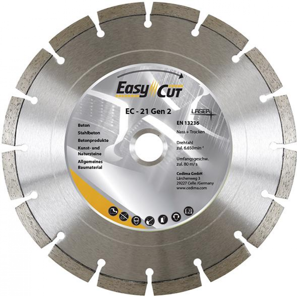 Diamant-Trennscheibe EC-21, segmentiert Trennscheibe Diamant EC-21.2 300x2,8x12x20mm CEDIMA